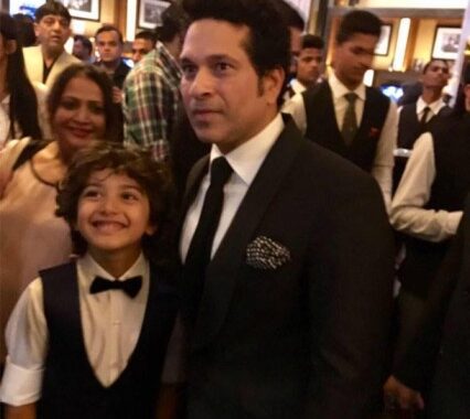 Mikhail Gandhi With Sachin Tendulkar
